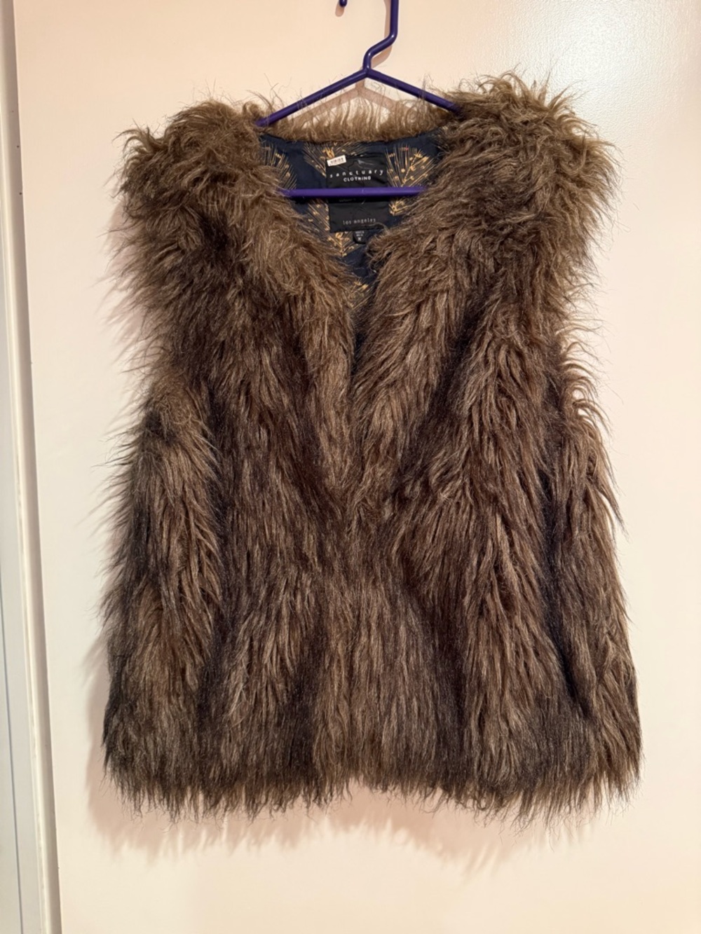 Sanctuary Faux Fur Vest in Dark Brown